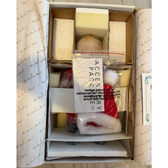 1997 Santa KEWPIE Porcelain Doll Under the Mistletoe by Danbury Mint NRFB - Picture 8 of 12